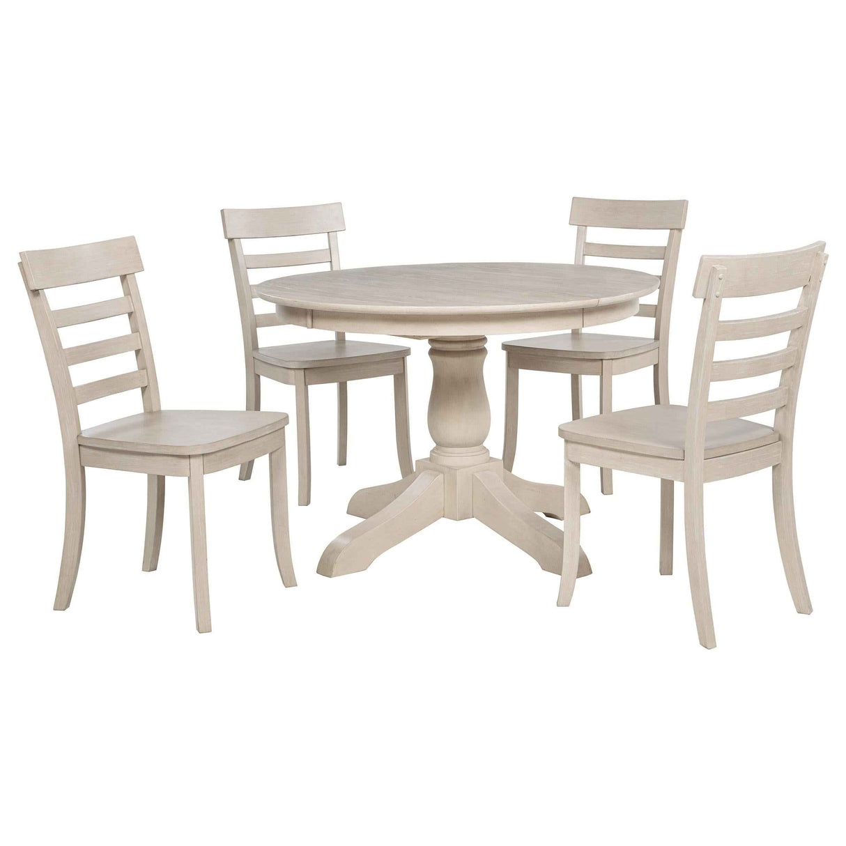 Orrison Linen 5-piece Oval 62-inch Extension Leaf Dining Set by Coaster at Eve Furniture