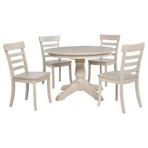 Orrison Linen 5-piece Oval 62-inch Extension Leaf Dining Set by Coaster at Eve Furniture