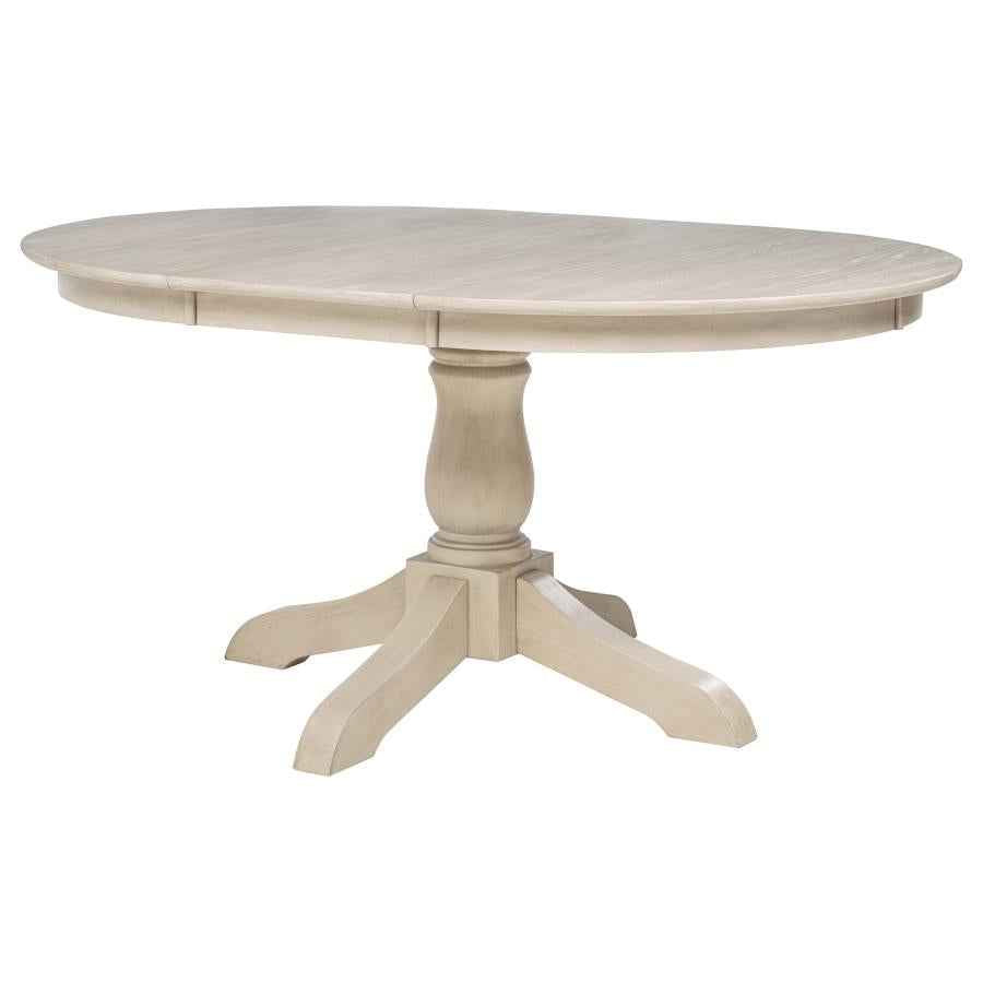 Orrison Linen 7-piece Oval 62-inch Extension Leaf Dining Set by Coaster at Eve Furniture