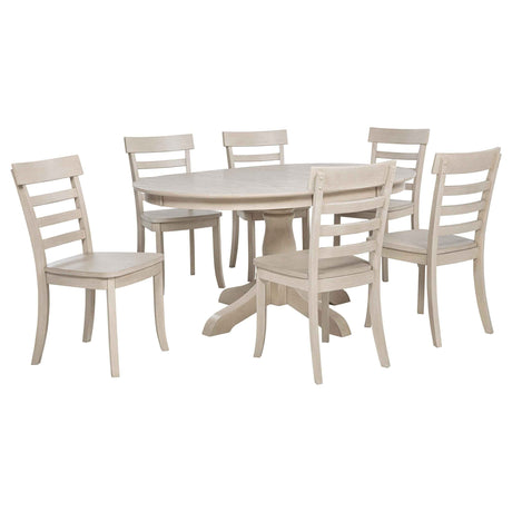 Orrison Linen Oval 62-inch Wood Extension Leaf Dining Table by Coaster at Eve Furniture