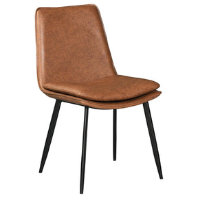 Ortega Padded Seat Solid Back Dining Side Chair Coffee and Black (Set of 2) by Coaster at Eve Furniture