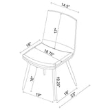 Ortega Padded Seat Solid Back Dining Side Chair Coffee and Black (Set of 2) by Coaster at Eve Furniture