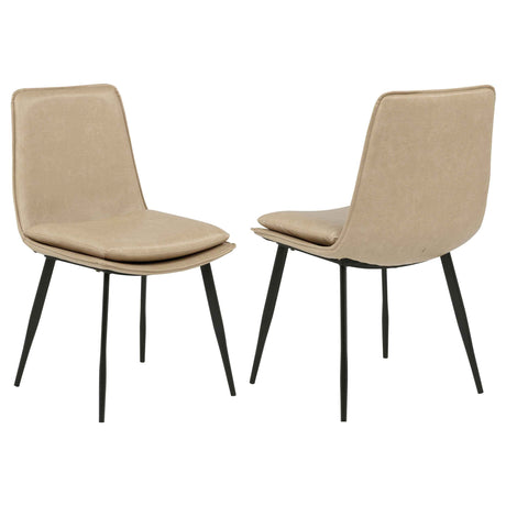 Ortega Tan Upholstered Dining Side Chair (Set of 2) by Coaster at Eve Furniture