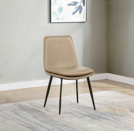 Ortega Tan Upholstered Dining Side Chair (Set of 2) by Coaster at Eve Furniture