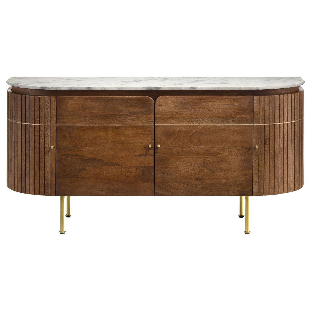 Ortega White and Natural 4-door Marble Top Dining Sideboard Server by Coaster at Eve Furniture