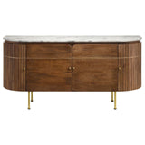 Ortega White and Natural 4-door Marble Top Dining Sideboard Server by Coaster at Eve Furniture
