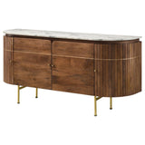 Ortega White and Natural 4-door Marble Top Dining Sideboard Server by Coaster at Eve Furniture
