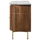 Ortega White and Natural 4-door Marble Top Dining Sideboard Server by Coaster at Eve Furniture