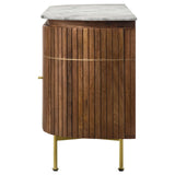 Ortega White and Natural 4-door Marble Top Dining Sideboard Server by Coaster at Eve Furniture