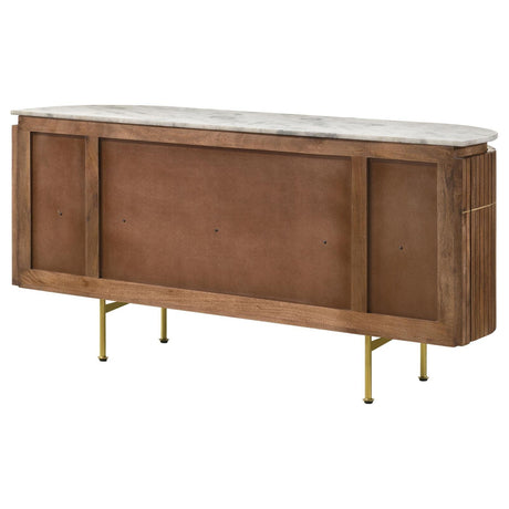 Ortega White and Natural 4-door Marble Top Dining Sideboard Server by Coaster at Eve Furniture