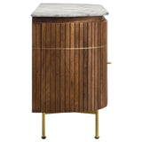 Ortega White and Natural 4-door Marble Top Dining Sideboard Server by Coaster at Eve Furniture