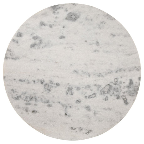 Ortega White and Natural Round Marble Top Solid Base Dining Table by Coaster at Eve Furniture