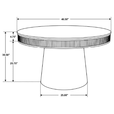 Ortega White and Natural Round Marble Top Solid Base Dining Table by Coaster at Eve Furniture