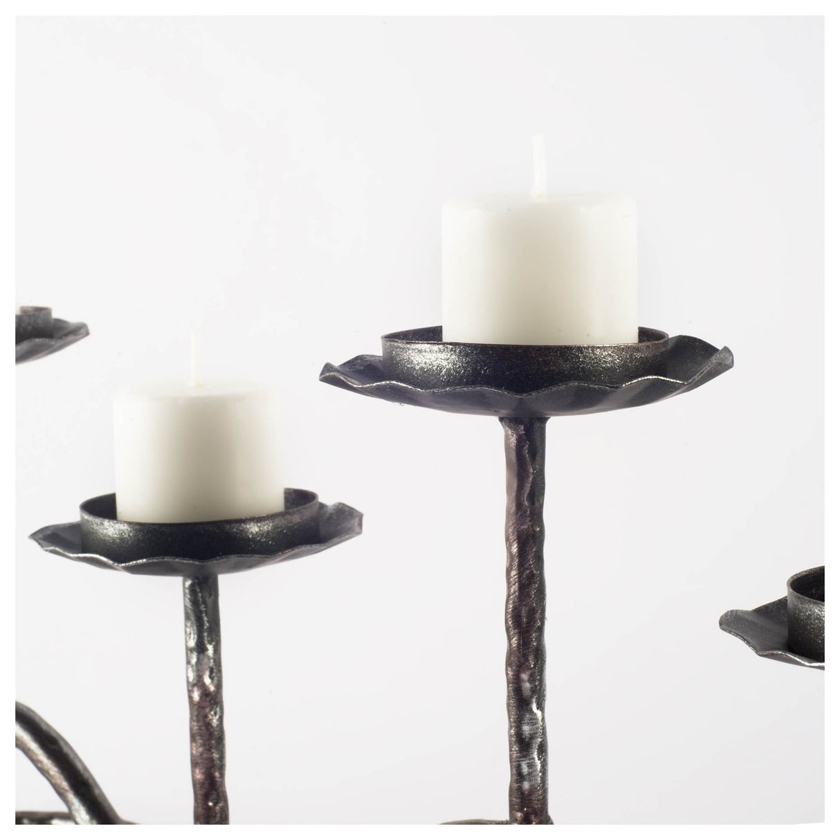 Orville Black Metal Pipe Five Tealight Table Candle Holder by Mercana at Eve Furniture