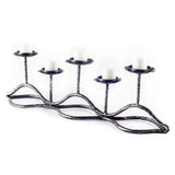 Orville Black Metal Pipe Five Tealight Table Candle Holder by Mercana at Eve Furniture
