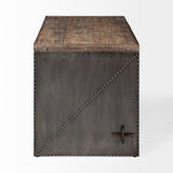Orwell Brown Wood Top Metal Cladded Frame Office Desk by Mercana at Eve Furniture