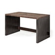 Orwell Brown Wood Top Metal Cladded Frame Office Desk by Mercana at Eve Furniture