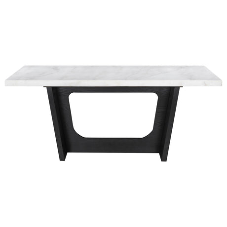 Osborne Espresso/White Trestle Base Marble Top Dining Table by Coaster at Eve Furniture