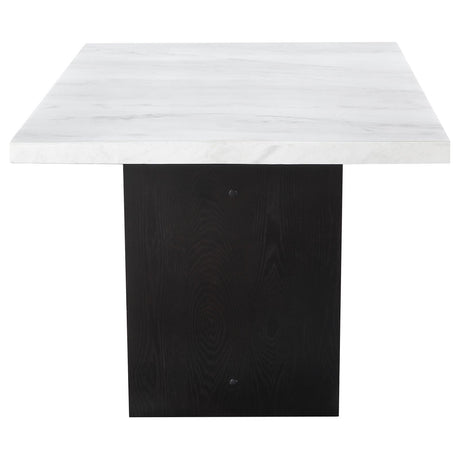 Osborne Espresso/White Trestle Base Marble Top Dining Table by Coaster at Eve Furniture