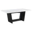Osborne Espresso/White Trestle Base Marble Top Dining Table by Coaster at Eve Furniture
