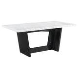 Osborne Espresso/White Trestle Base Marble Top Dining Table by Coaster at Eve Furniture