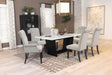 Osborne Sand/White 7-Piece Rectangular Marble Top Dining Set by Coaster at Eve Furniture
