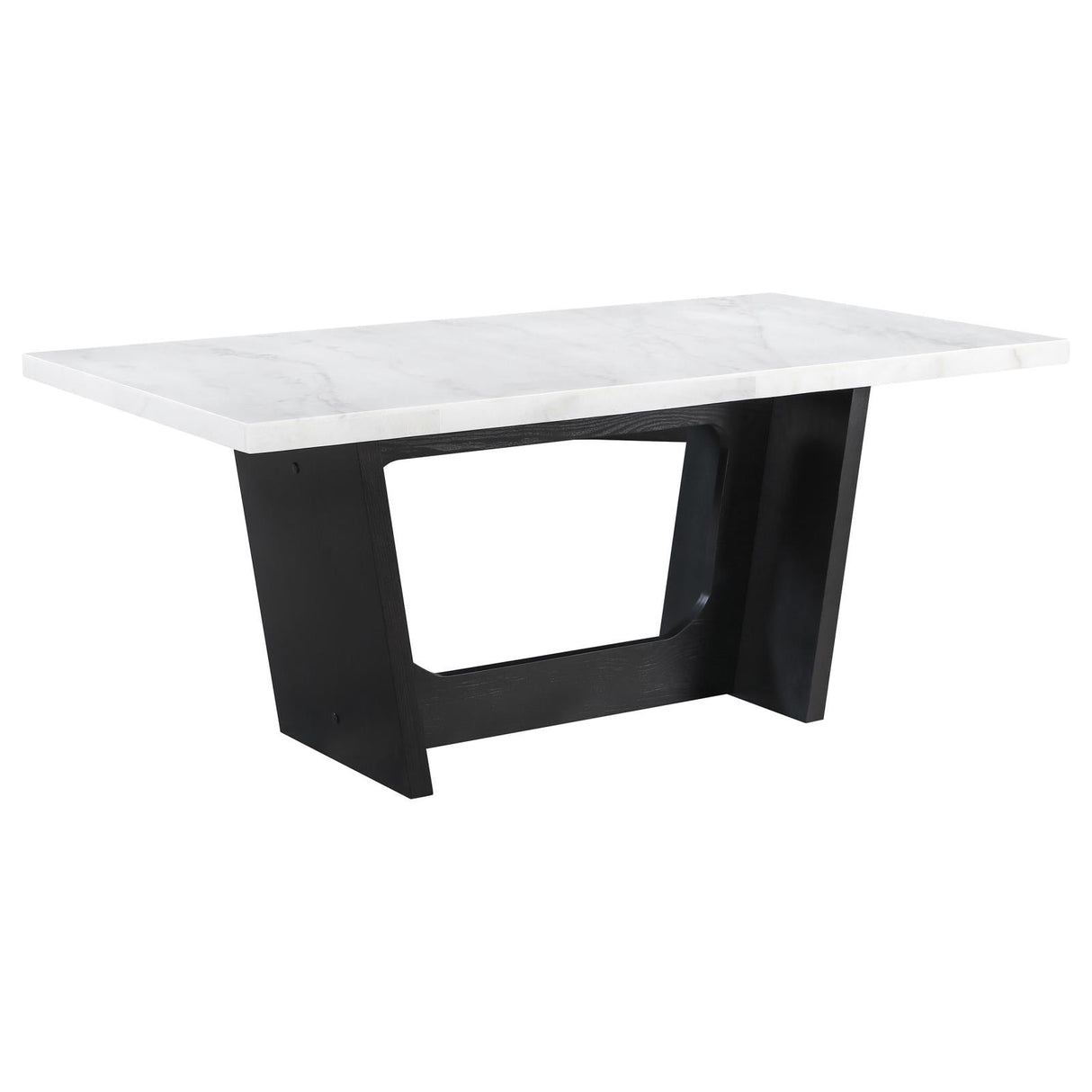 Osborne Espresso/White Trestle Base Marble Top Dining Table