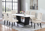 Osborne Espresso/White Trestle Base Marble Top Dining Table