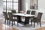 Osborne Espresso/White Trestle Base Marble Top Dining Table