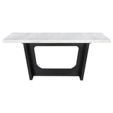 Osborne Espresso/White Trestle Base Marble Top Dining Table