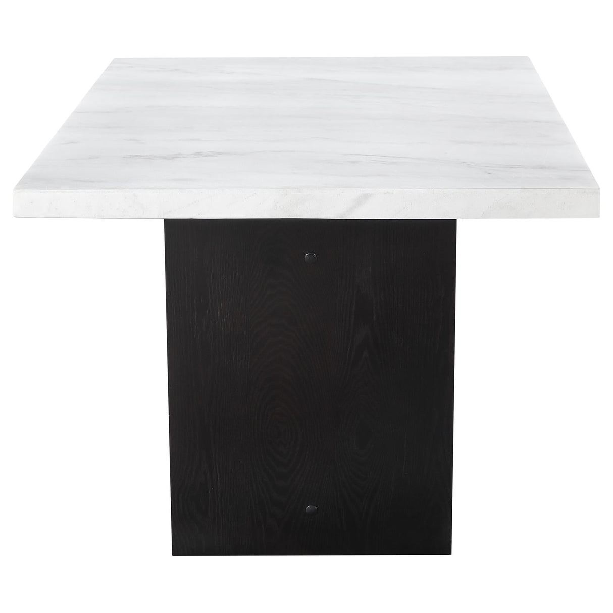 Osborne Espresso/White Trestle Base Marble Top Dining Table