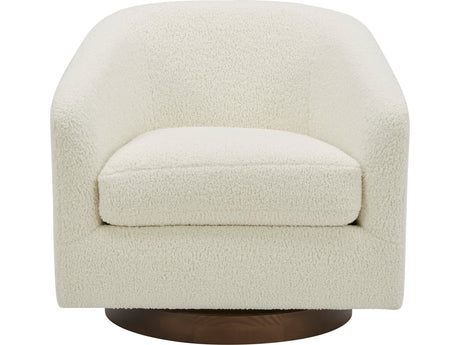 Oscy Faux Shearling White Swivel Chair by MOES at Eve Furniture