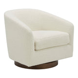 Oscy Faux Shearling White Swivel Chair by MOES at Eve Furniture