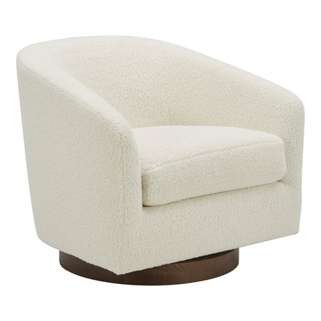 Oscy Faux Shearling White Swivel Chair by MOES at Eve Furniture