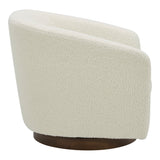 Oscy Faux Shearling White Swivel Chair by MOES at Eve Furniture