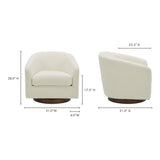 Oscy Faux Shearling White Swivel Chair by Moe's Home at Eve Furniture
