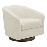 Oscy Faux Shearling White Swivel Chair by Moe's Home at Eve Furniture
