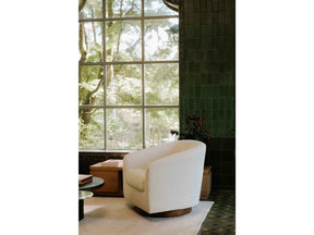 Oscy Faux Shearling White Swivel Chair by Moe's Home at Eve Furniture