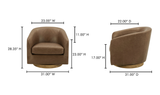 Oscy Leather Swivel Chair Tan by Moe's Home at Eve Furniture