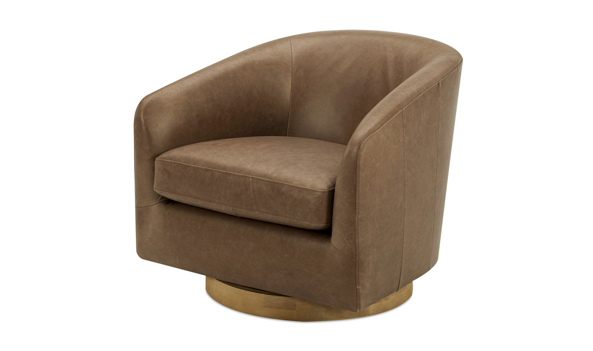 Oscy Leather Swivel Chair Tan by Moe's Home at Eve Furniture
