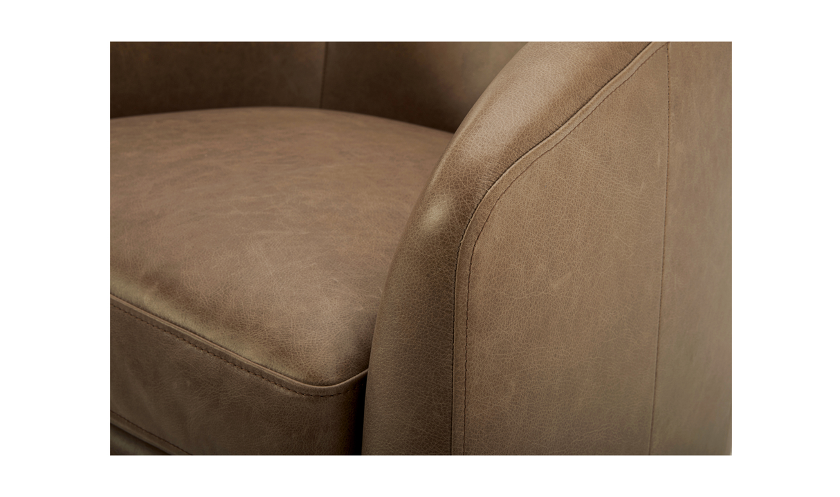 Oscy Leather Swivel Chair Tan by Moe's Home at Eve Furniture