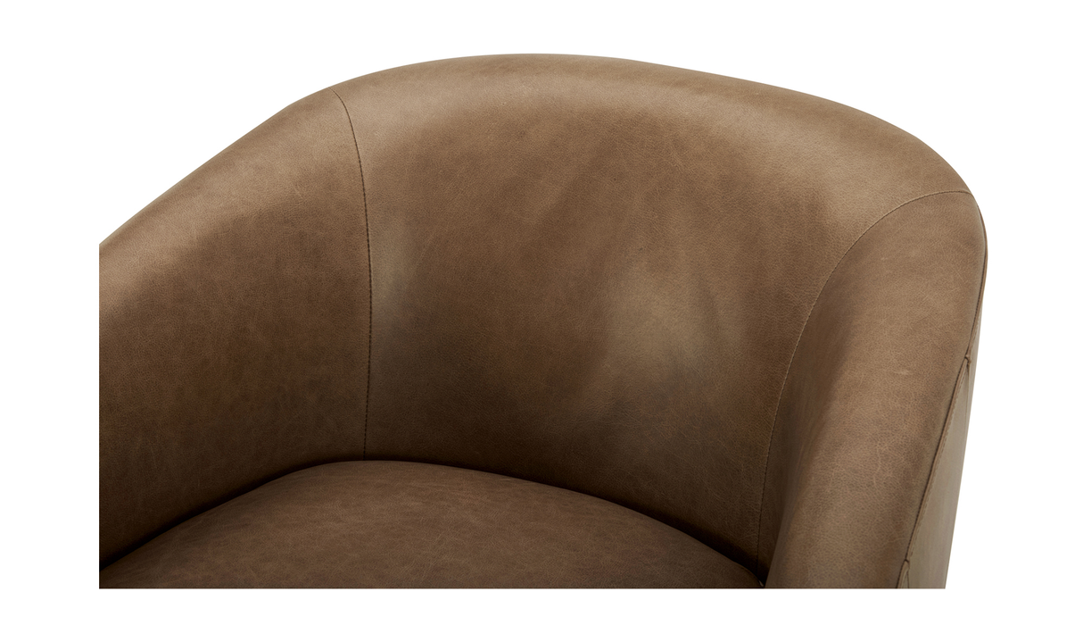 Oscy Leather Swivel Chair Tan by Moe's Home at Eve Furniture