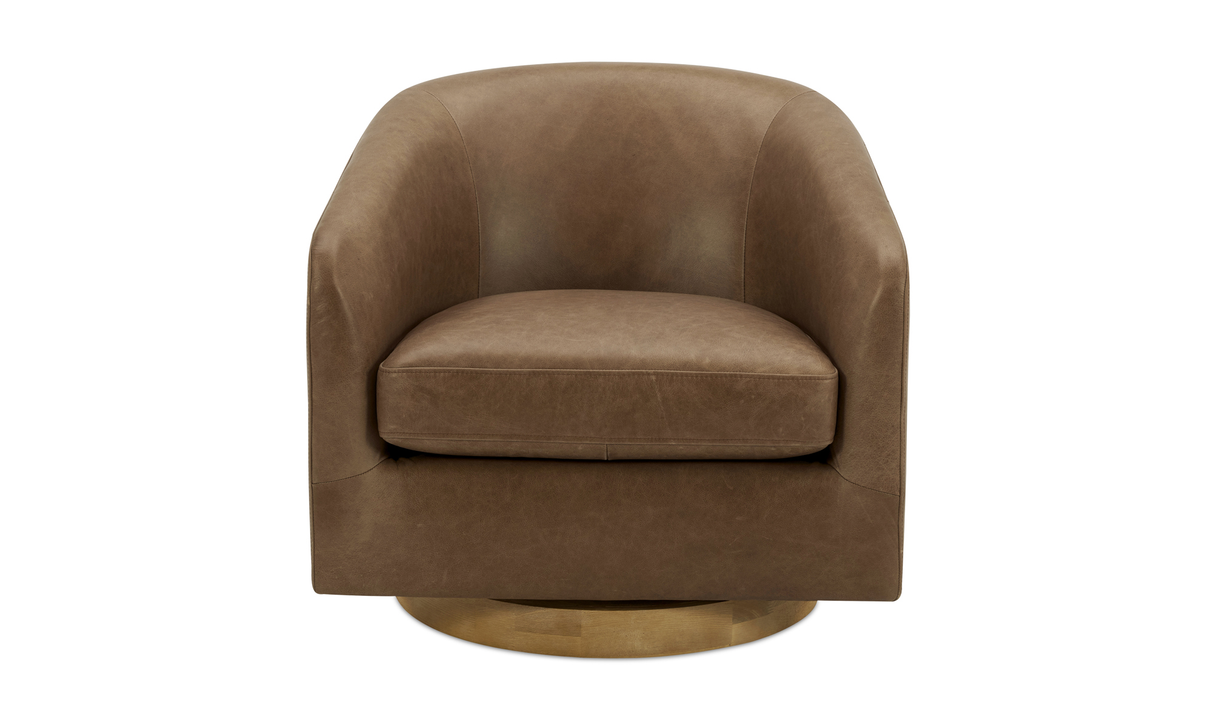 Oscy Leather Swivel Chair Tan by Moe's Home at Eve Furniture