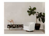 Oscy Splashed White Swivel Chair by MOES at Eve Furniture