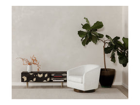 Oscy Splashed White Swivel Chair by MOES at Eve Furniture