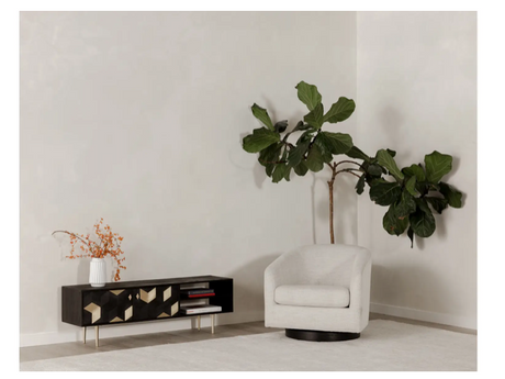 Oscy Swivel Chair Splashed White by Moe's Home at Eve Furniture