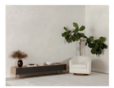 Oscy Swivel Chair Vegan Shearling White by Moe's Home at Eve Furniture