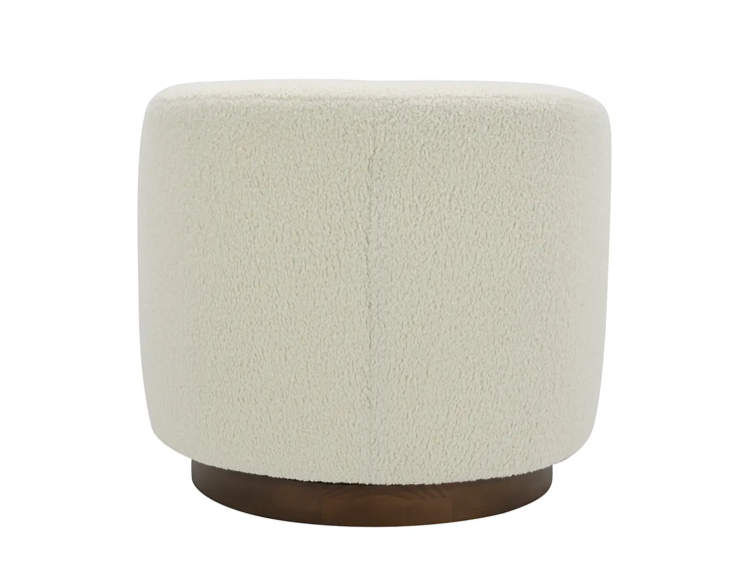 Oscy Swivel Chair Vegan Shearling White by Moe's Home at Eve Furniture