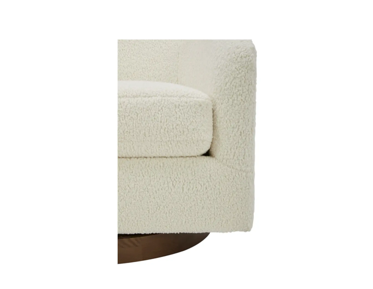 Oscy Swivel Chair Vegan Shearling White by Moe's Home at Eve Furniture