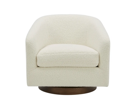 Oscy Swivel Chair Vegan Shearling White by Moe's Home at Eve Furniture